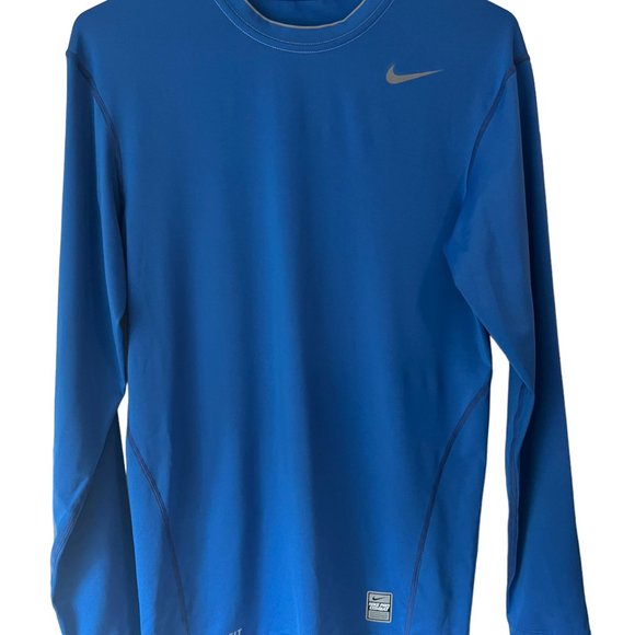 Nike Other - Mens Blue Nike Pro Combat Compression Dri-Fit Long Sleeve T-Shirt Large